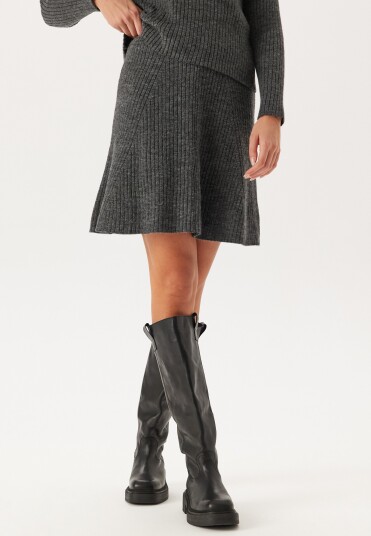 ONLY Onlmonica Hw Mini Skirt Knt Dark Grey Melange L