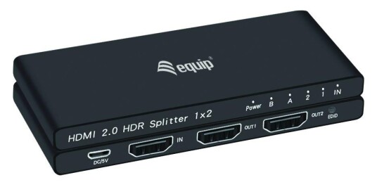 EQUIP HDMI Splitter 2.0 2 Port Ultra Slim 4K/60Hz schwarz EQUIP HDMI Splitter 2.0 2 Port Ultra Slim 4K/60Hz schwarz