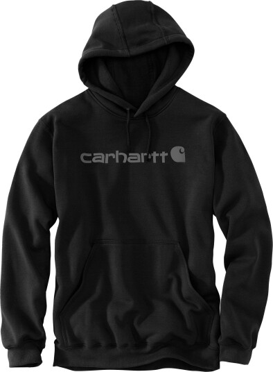 Carhartt Men"s Signature Logo Hooded Sweatshirt Black/gray S