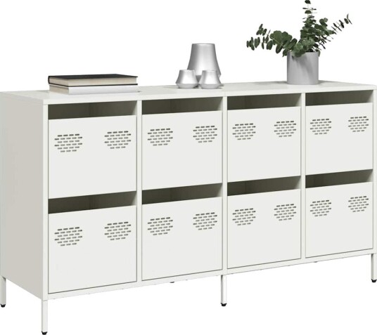 Skjenk hvit 135x39x73,5 cm kaldvalset stål