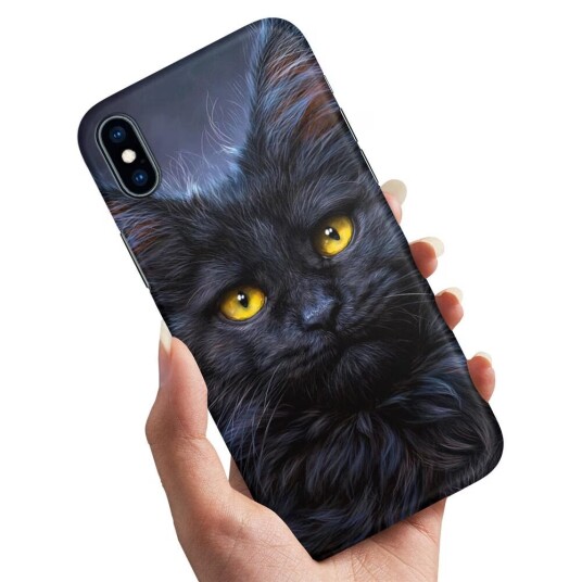 iPhone X/XS - Deksel/Mobildeksel Svart Katt