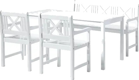 Cinas Løkken Hagemøbelsett – Hvitmalt mahogny