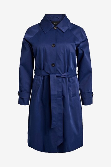 Zizzi Trenchcoat mPalma L/S Blå