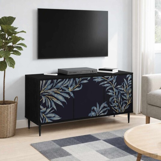 vidaXL TV skap DOKKUM 102 x 33 x 51 cm Svart eik Konstruert tre vidaXL TV skap DOKKUM 102 x 33 x 51 cm Svart eik Konstruert tre