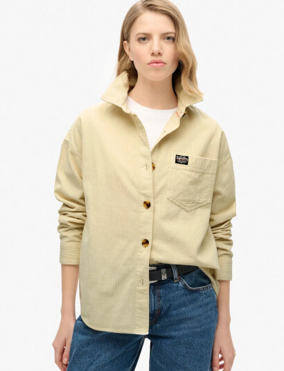 Superdry Chunky Cord Overshirt - Cream - 16 Superdry Chunky Cord Overshirt - Cream - 16