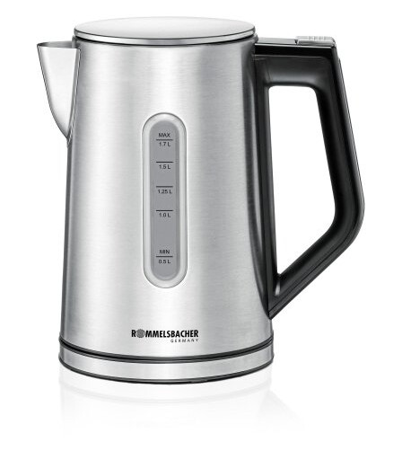 Rommelsbacher WK 3000 Vannkoker 1,7 L 3000 W Justerbar Termostat Svart Rustfritt Stål