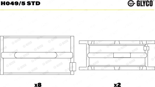 Veivaksellager GLYCO H049/5 STD Veivaksellager GLYCO H049/5 STD
