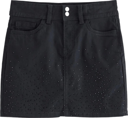 Lindex Mini Skirt With Rhinestones Black 158/164