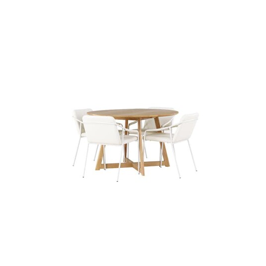 Venture Home Spisegruppe Venture Home Yakidon Ø120 cm med 4 stk Tvist Stoler GR23875