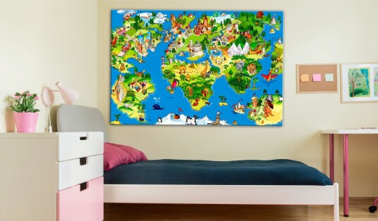 Tavle Children'S Map 1 Part Wide 120X80 Artgeist sp. z o. o.
