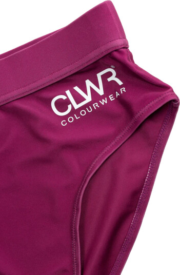 ColourWear Women's High Waist Bikini Bottom Purple XS