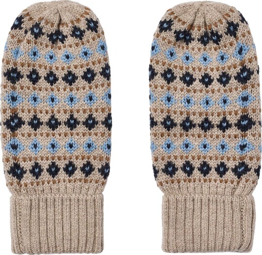 Wheat Jacquard Mittens Haansi WARM SAND MELANGE L Wheat Jacquard Mittens Haansi WARM SAND MELANGE L