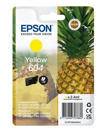 Epson 604 - yellow - original - ink cartridge - Blekkpatron Yellow Epson 604 - yellow - original - ink cartridge - Blekkpatron Yellow