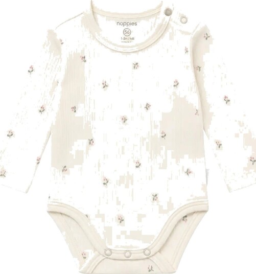 Noppies Romper Ls Aop EGRET 44