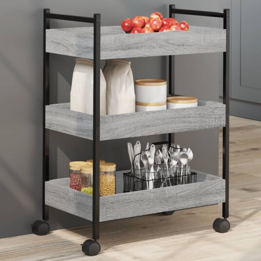 Kjøkkentralle grå sonoma 50x30x70 cm konstruert tre Kjøkkentralle grå sonoma 50x30x70 cm konstruert tre