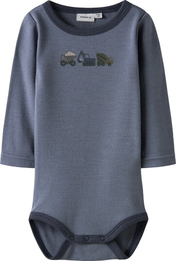 Name It Body I/e Ull NBMWillow Folkstone Grå/Arbeidsmaskin Name It 56 Langermet Body Blå
