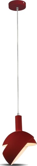 E14 pendeloppheng med rød aluminiumsskjerm   Max 60W rød 180x100x1200mm