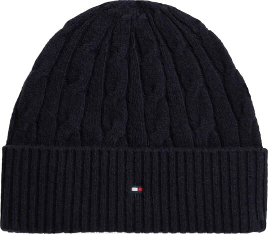 Tommy Hilfiger Th Flag Cable Beanie SPACE BLUE One Size