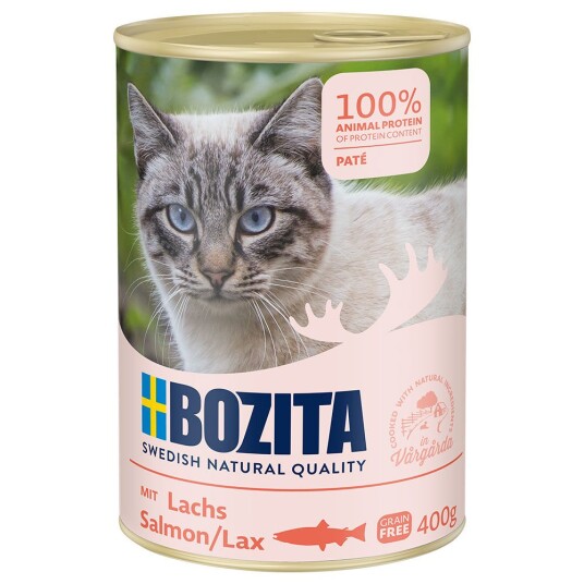 Bozita Feline Paté Laks 400g - Naturlige råvarer for kresne katter