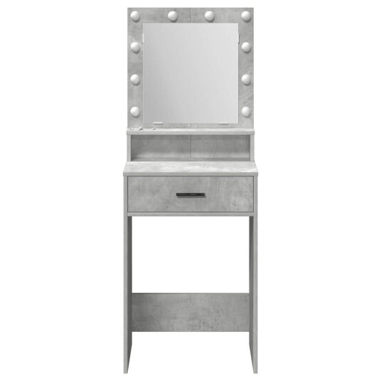 Sminkebord med LED lamper Betonggrå 50x41x135 cm Sminkebord med LED lamper Betonggrå 50x41x135 cm