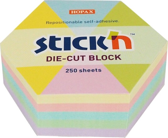 Noteskub 67X67 250 Blad Sekskant Assorterat Pastel Noteskub 67X67 250 Blad Sekskant Assorterat Pastel