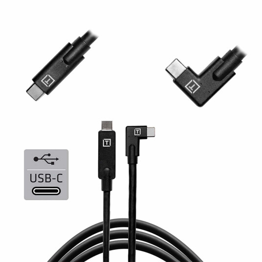 TetherPro 4,6m USB-C Vinklet Kabel Sort 5 Gbit/s TetherPro 4,6m USB-C Vinklet Kabel Sort 5 Gbit/s