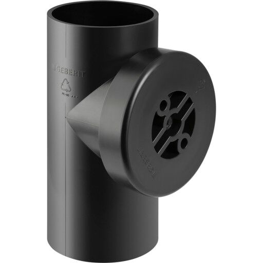Geberit 160mm 90° Renserør med Dæksel Svart PEH
