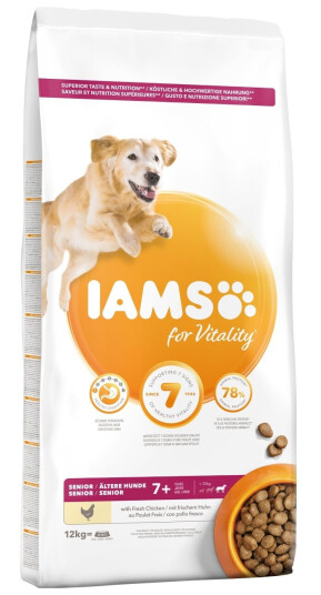 Iams Vitality Dog Senior Large Chicken 12 kg
