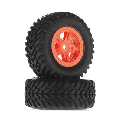 Traxxas 7674A Tires/Wheels Assembled Glued SCT Orange Traxxas 7674A Tires/Wheels Assembled Glued SCT Orange