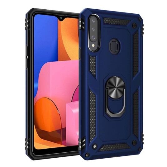 INCOVER Samsung Galaxy A20s Håndverkerdeksel med Magnetisk Stativfunksjon - Blå