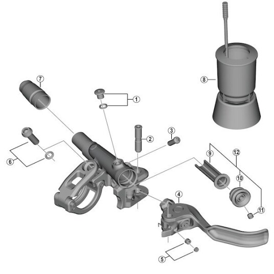 Shimano XTR membranenhet til bremsegrep modell BL M9120
