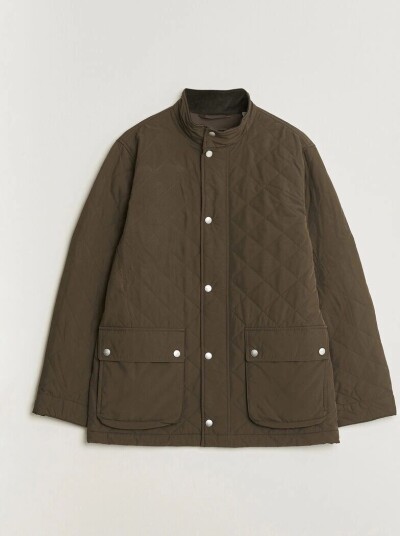 Gant Classic Quilted Mid Jacket Black Brown
