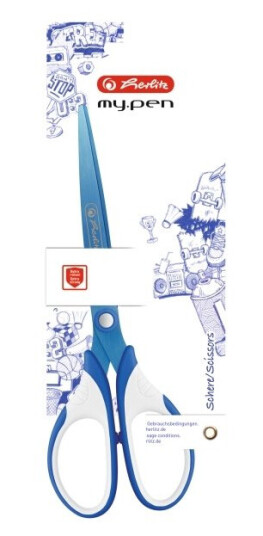 Herlitz My.Pen Barn Rett Kutt Single/Enkelt Blå Hvit Rustfritt Stål Titan