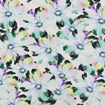 Balsløw Lin/Viskose Jersey Stoff 1305 Blomster 50cm