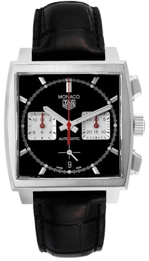 TAG Heuer Herreklokke CBL2113.FC6177 Monaco Sort/Lær