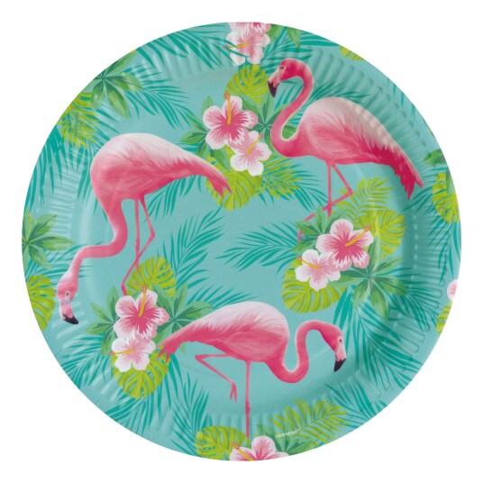 Amscan International Papptallerkener Flamingo Paradise - 8-pakning Amscan International Papptallerkener Flamingo Paradise - 8-pakning