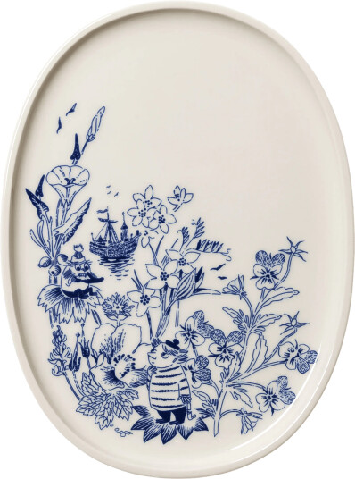 Arabia Moomin Serving Plate 17Cm Haru Too Ticky   Blue   17 CM