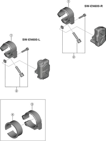 Shimano beslag 22,2mm i diameter med møtrikk til kontakt model SW-EN600