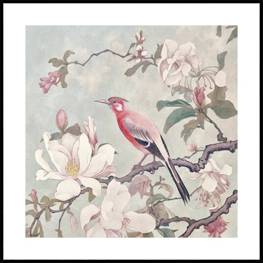 Chinoiserie Bird Spring Vibes 004 Poster Plakat / 30x30cm