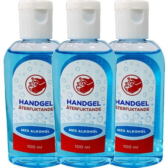 3 pack Återfuktande Handsprit/Handgel Med Alkohol 100ml 3 pack Återfuktande Handsprit/Handgel Med Alkohol 100ml