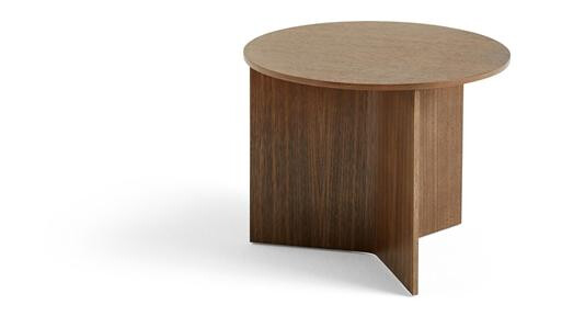 HAY Slit Wood Sofabord Rundt Ø45 Lakkert Valnøtt