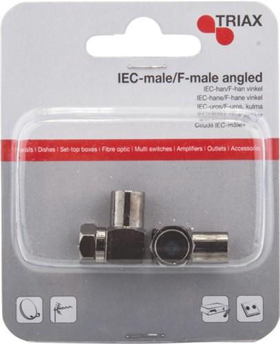 TRIAX IEC Hane Til F-Hane Vinklet 2-pack