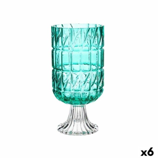 Gift Decor Vase Gravering Turkis Krystall 13 X 26,5 X 13 Cm (6 Enheter)