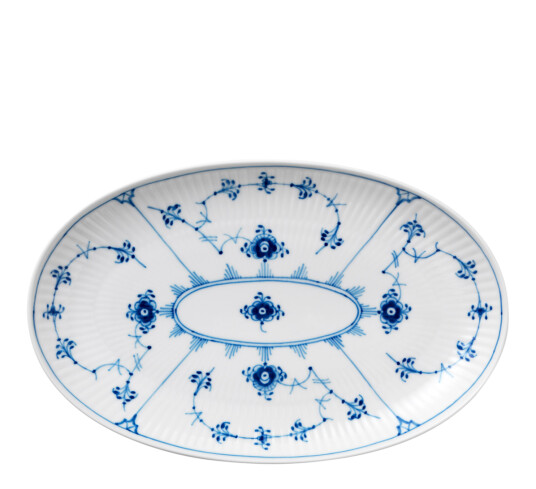 Royal Copenhagen Musselmalt Riflet asjett oval 23 cm