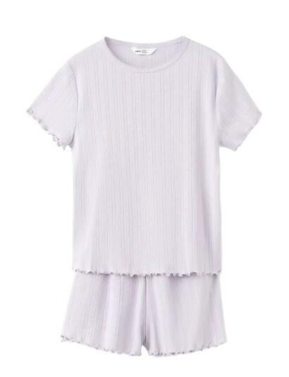 Mango Short Ribbed Pyjama Purple 11 12 Mango Short Ribbed Pyjama Purple 11 12