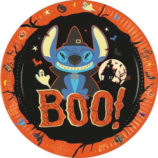Decorata Party Papirtallerkener 8-pack 23 cm Stitch Hallow Decorata Party OneSize Tallerken Oransje Svart 97826-Stitch Halloween