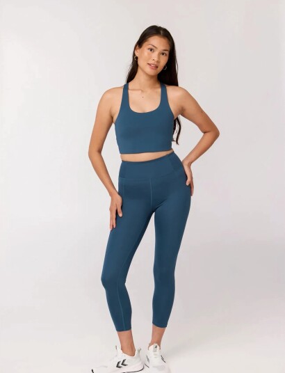 Girlfriend Collective Compressive High Rise Legging 7/8 Navy XS