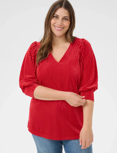 Kaffe Curve Kccacanna Blouse - Red - L Kaffe Curve Kccacanna Blouse - Red - L