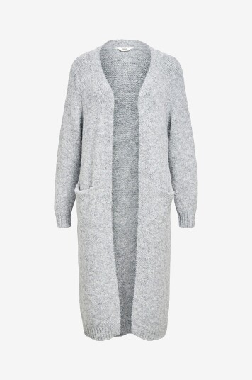Object   Kardigan objMilu LS LO Long Knit Cardigan NO   Grå