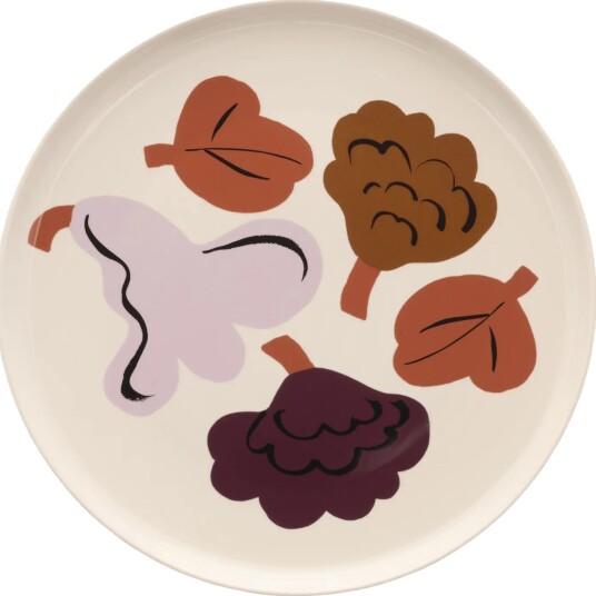 Marimekko Kukasta Kukkaan middagstallerken Steintøy-plomme-bronse-terrakotta Ø20 cm
